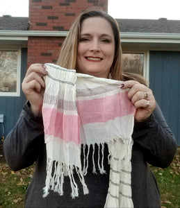 Fashion Scarf - In the Pink with Stripes