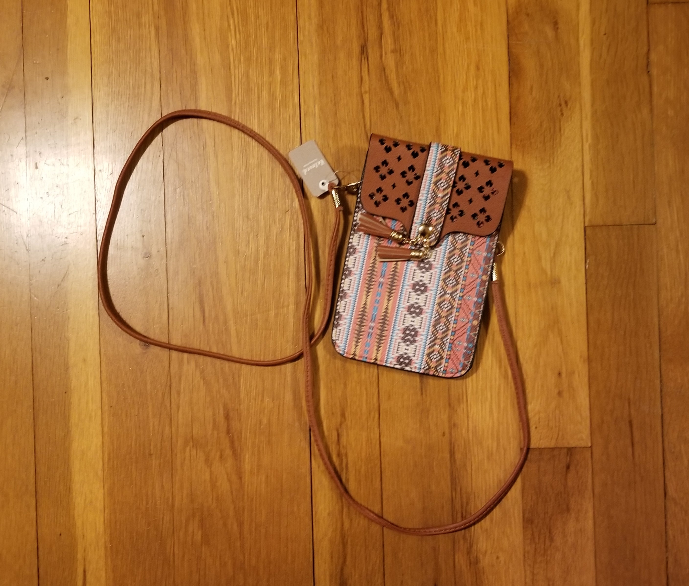 Cell Phone Crossbody Bag in Aztec Print