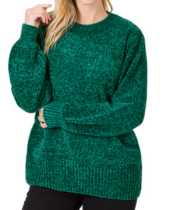 Emerald green hot sale chenille sweater